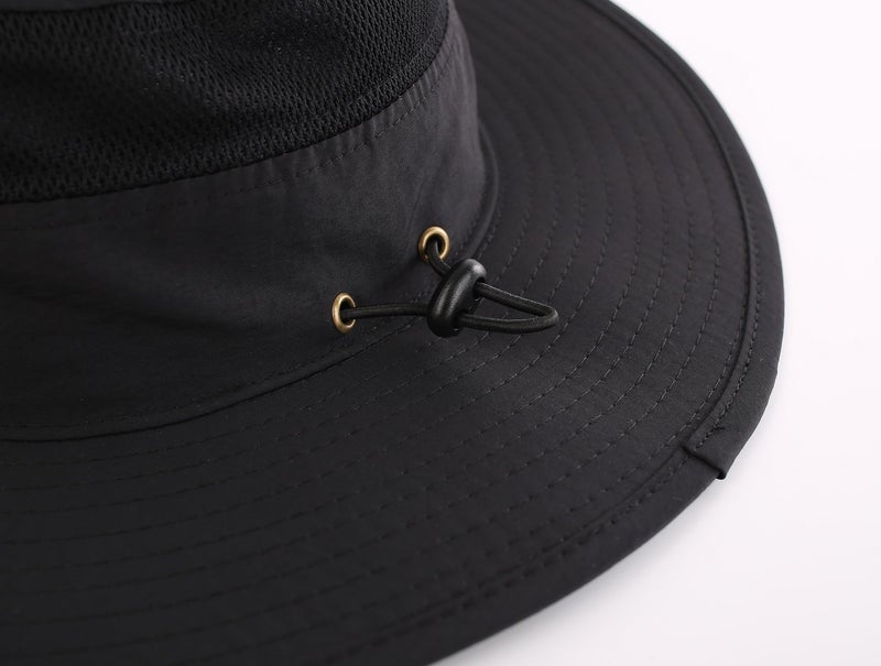 Connectyle Outdoor Mesh Sun Hat Wide Brim Sun Protection Hat Summer Fishing Hunting Hiking Gardenig Hat Black - Image 5